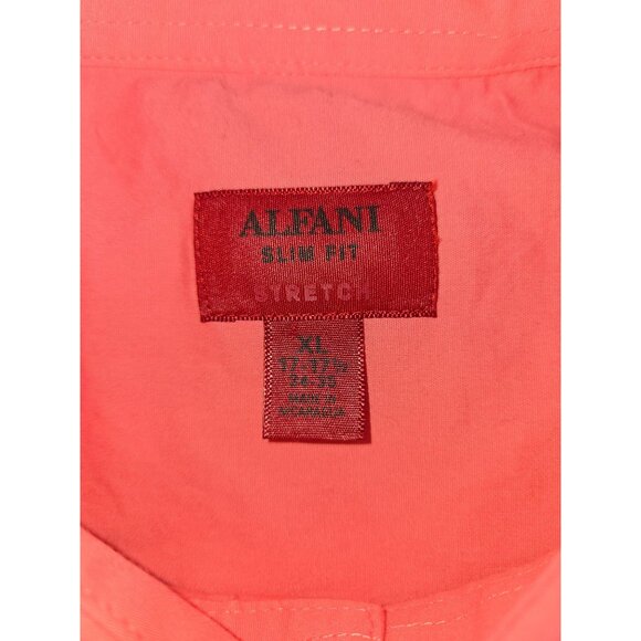 Alfani Slim Fit Mens Dress Shirt XL Pink Cotton Blend - Picture 4 of 6